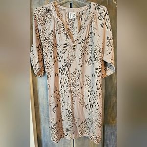 Barneys New York CO-OP Animal Print Silk Dress (L)